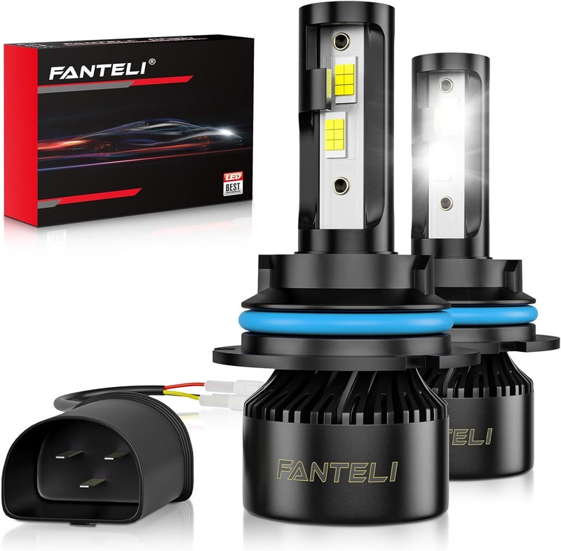 FANTELI 𝟗𝟎𝟎𝟒/𝐇𝐁𝟏 Bulbs, 34000LM 800% Brighter, Backup Plug & Play 6500K Cool White, IP68 Waterproof Quick Install, Pack of 2, Interior Off Road Lights - Image 1
